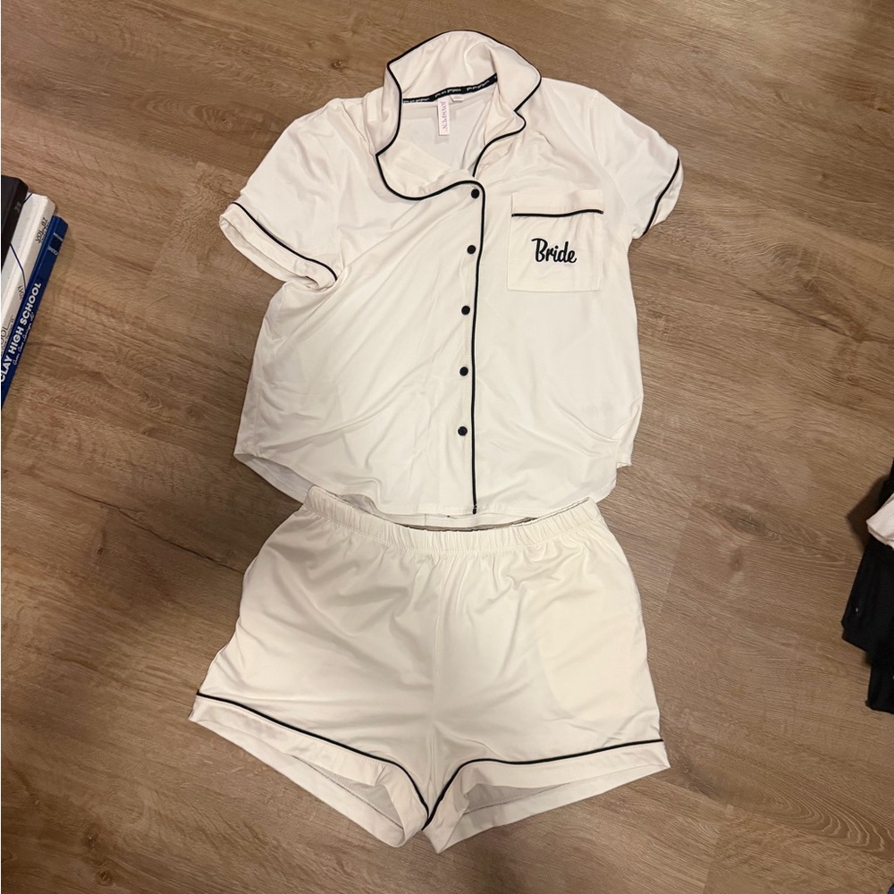 White Bride Pajama Set